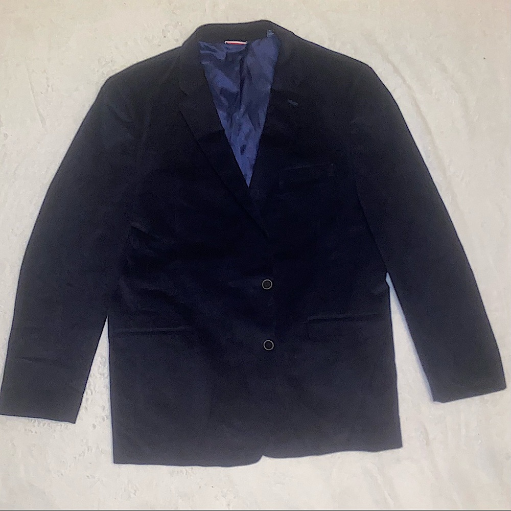 TOMMY HILFIGER BLAZER CORDUROY NAVY VINTAGE MEN’S OVERSIZED